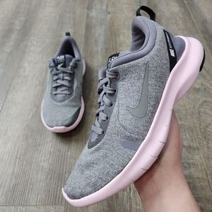Nike Flex Experience 8, Gray & Blush Sneakers, Size 6